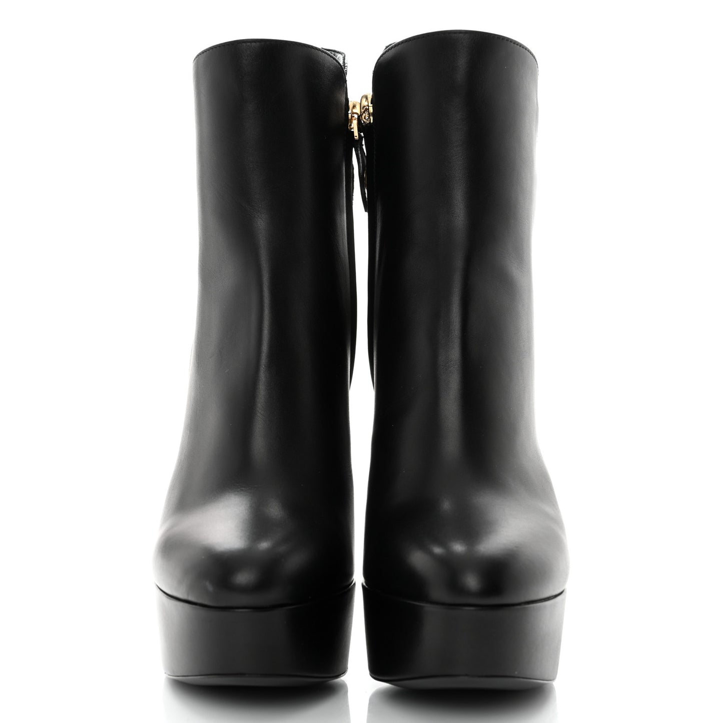 Calfskin Monogram Afterglow Platform Ankle Boots 36.5 Black
