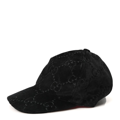 Gucci Velvet GG Monogram Baseball Hat S Black 1 of 10