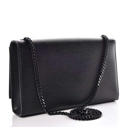 Saint Laurent Grain De Poudre Medium Classic Monogram Kate Satchel Black 3 of 9