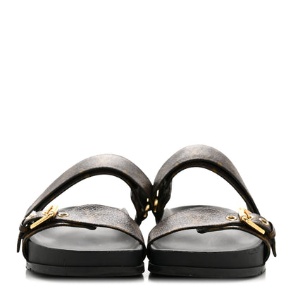 Louis Vuitton Monogram Bom Dia Mule Sandals 39 Black 3 of 10