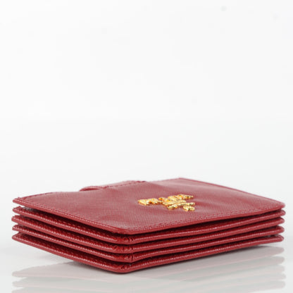 Prada Saffiano Metal Gusseted Card Holder Barolo 4 of 8