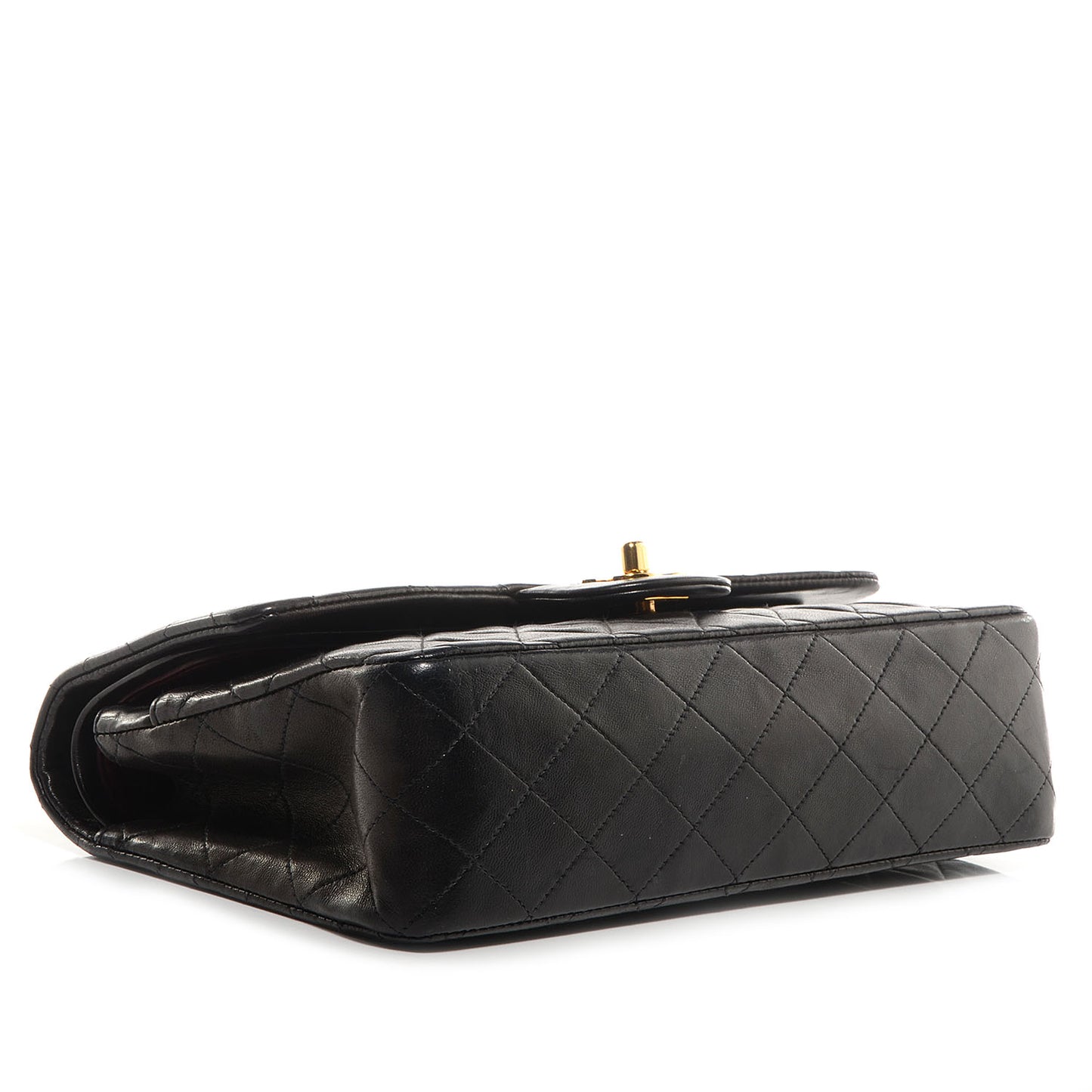 Lambskin Medium Double Flap Black