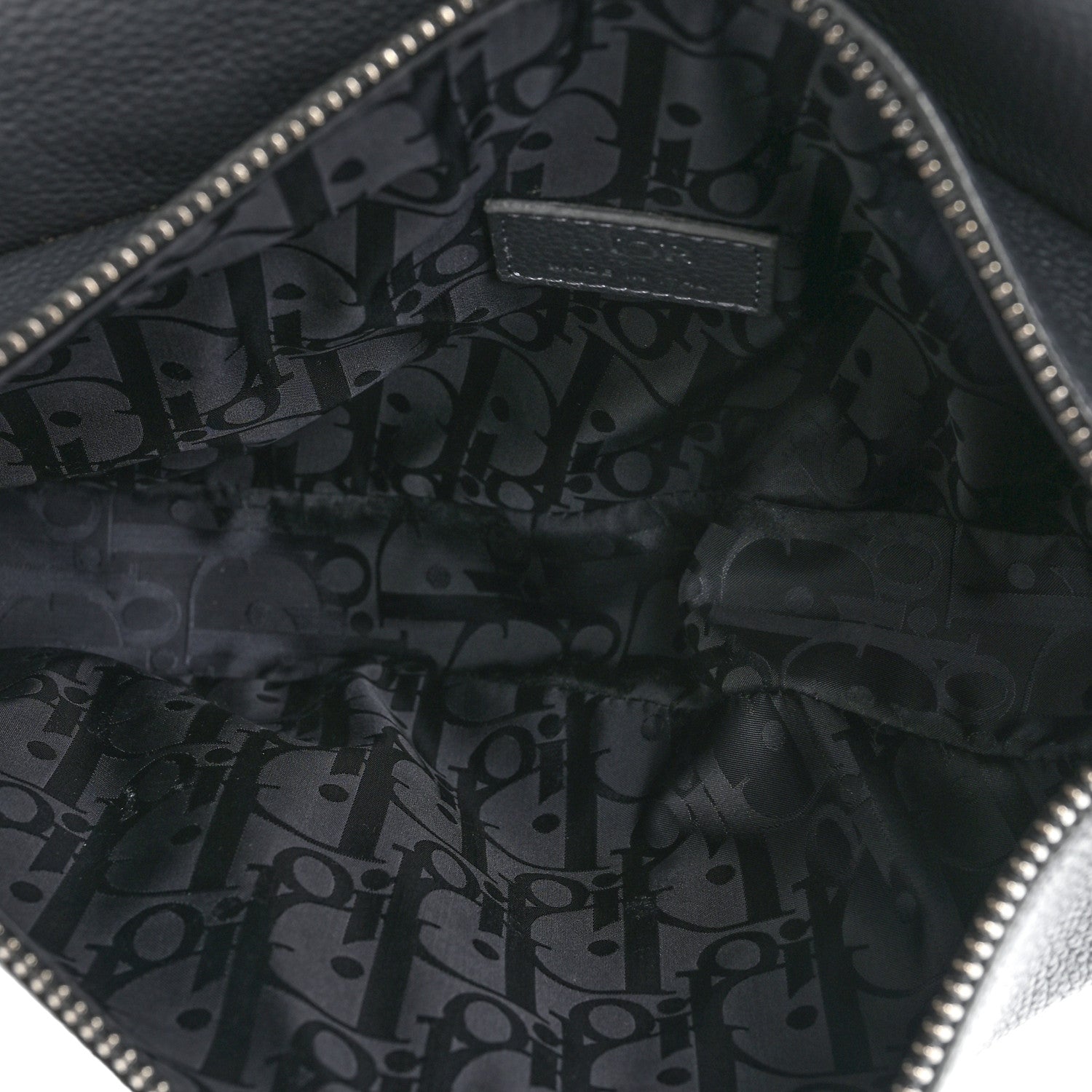 Christian Dior Calfskin Atelier Signature Print Mens Saddle Bag Grey 5 of 15