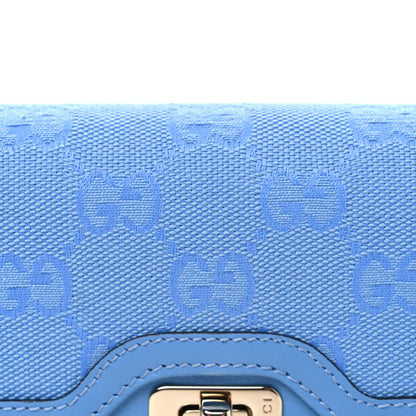 Gucci GG Monogram Scratch Lux Calfskin Mini Luce Shoulder Bag Blue 8 of 11