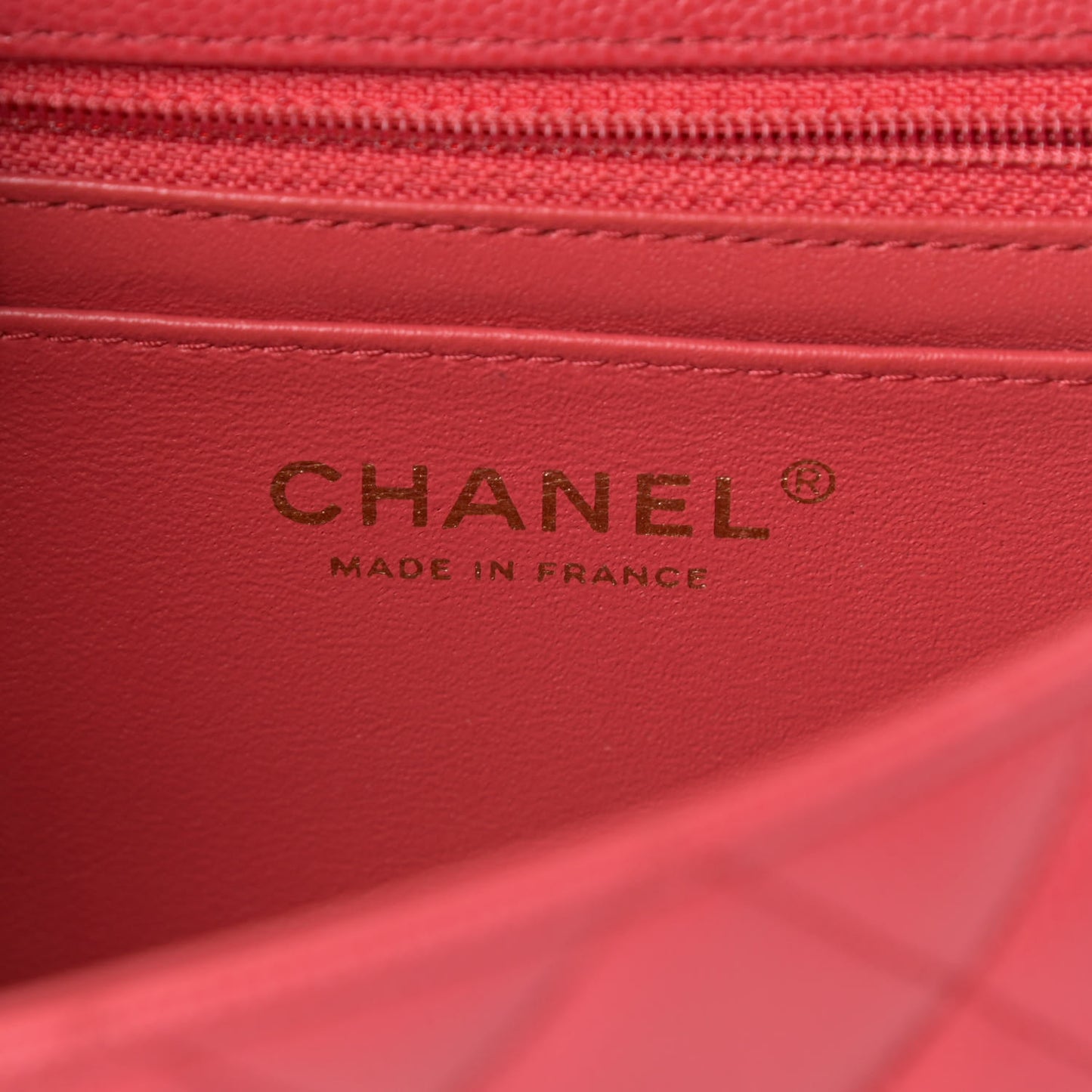 Caviar Quilted Mini Rectangular Flap Dark Pink