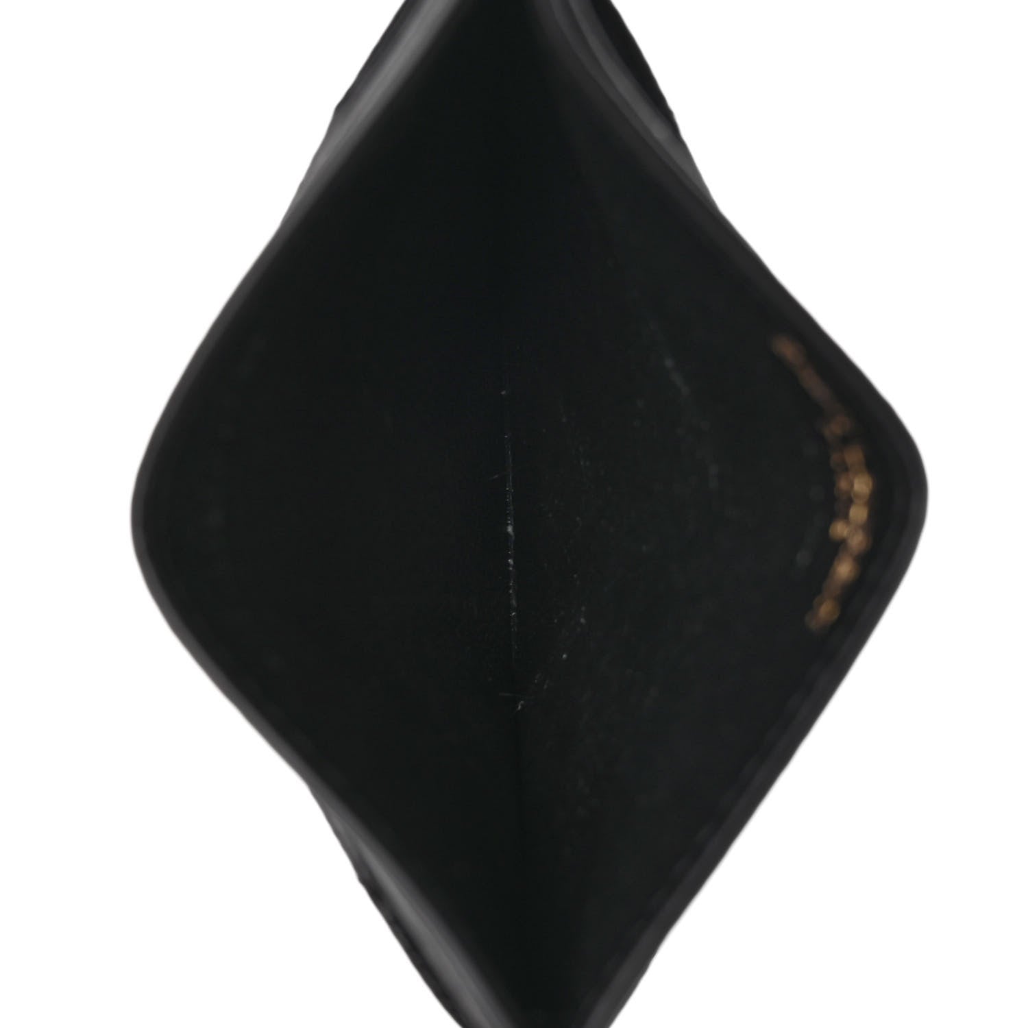 Saint Laurent Grain De Poudre Matelasse Chevron Monogram Credit Card Case Black 5 of 7