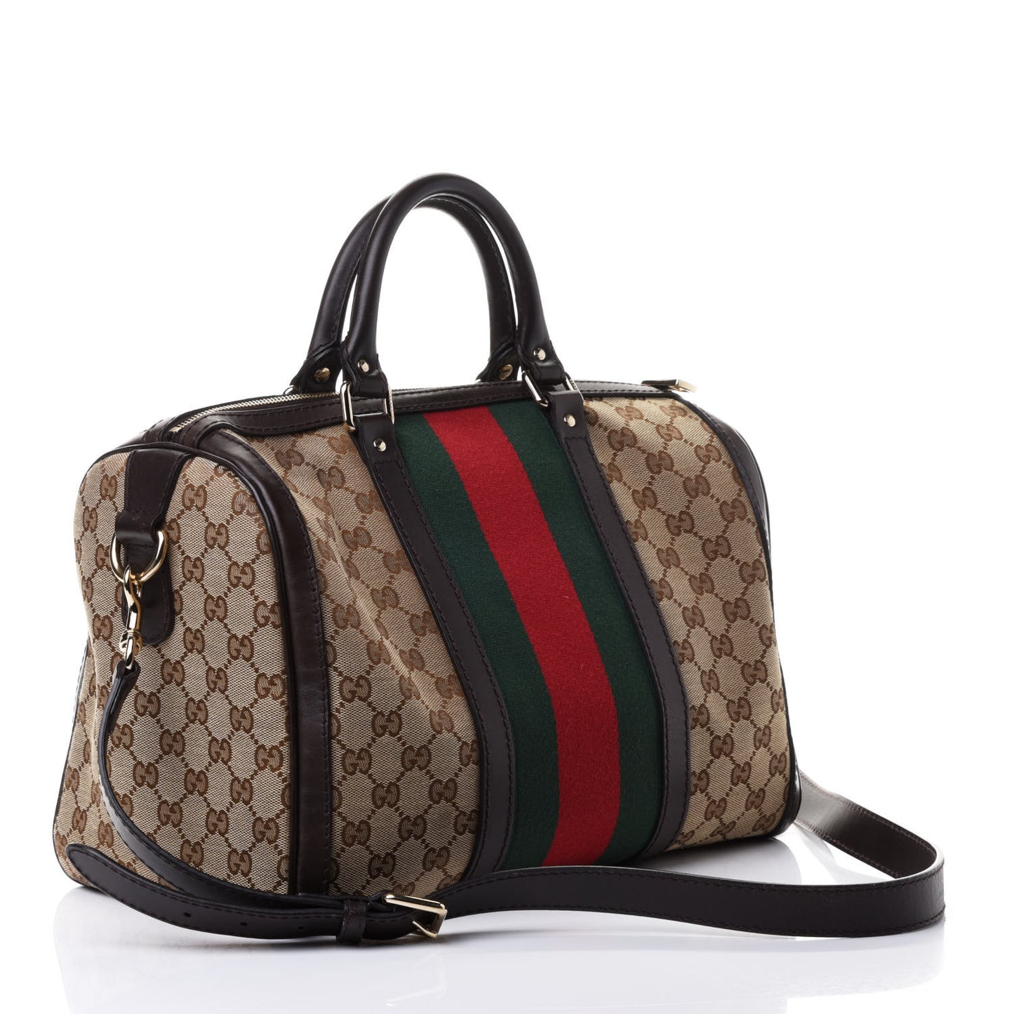 Monogram Vintage Web Medium Boston Dark Brown