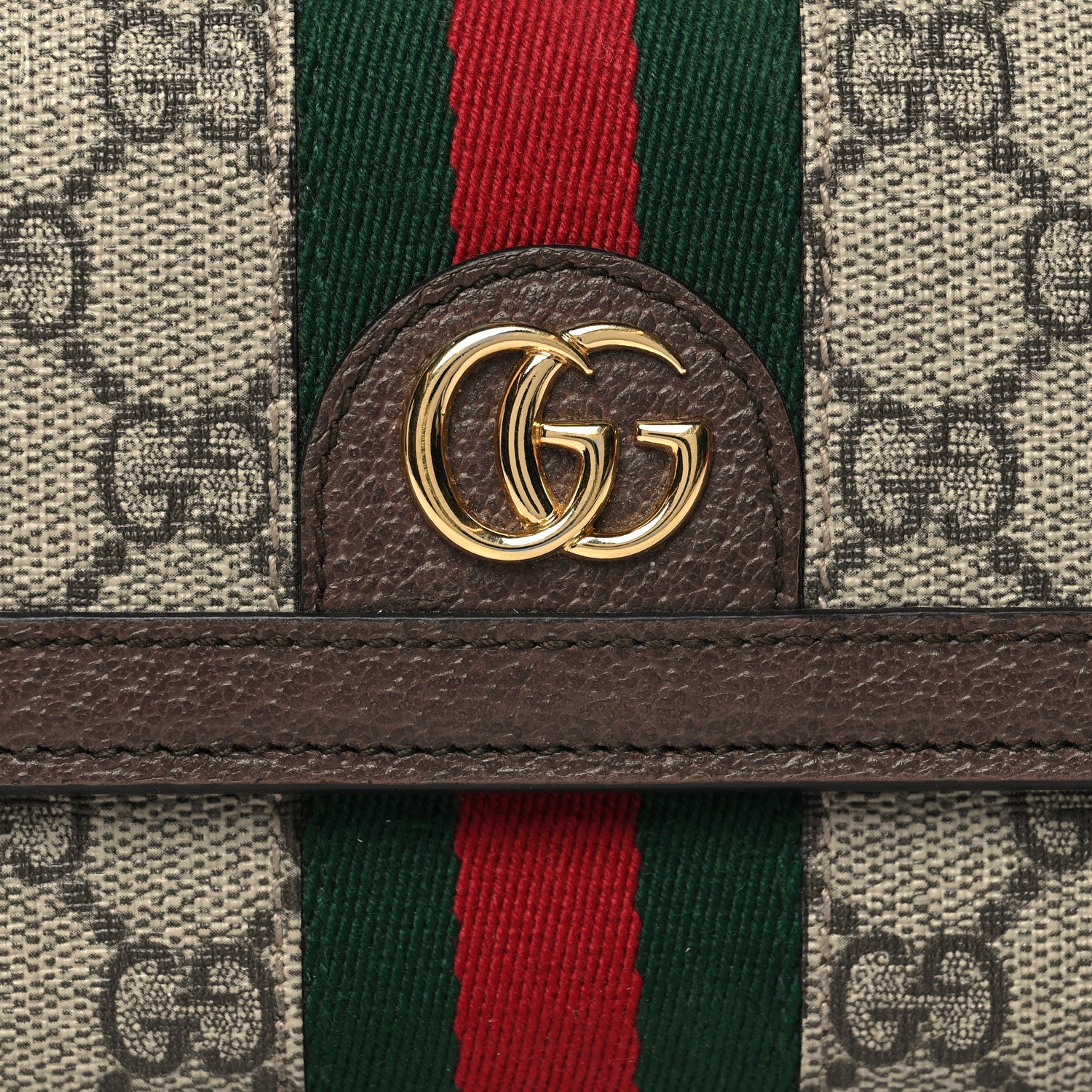 Gucci GG Supreme Monogram Web Ophidia Continental Wallet Brown 8 of 10
