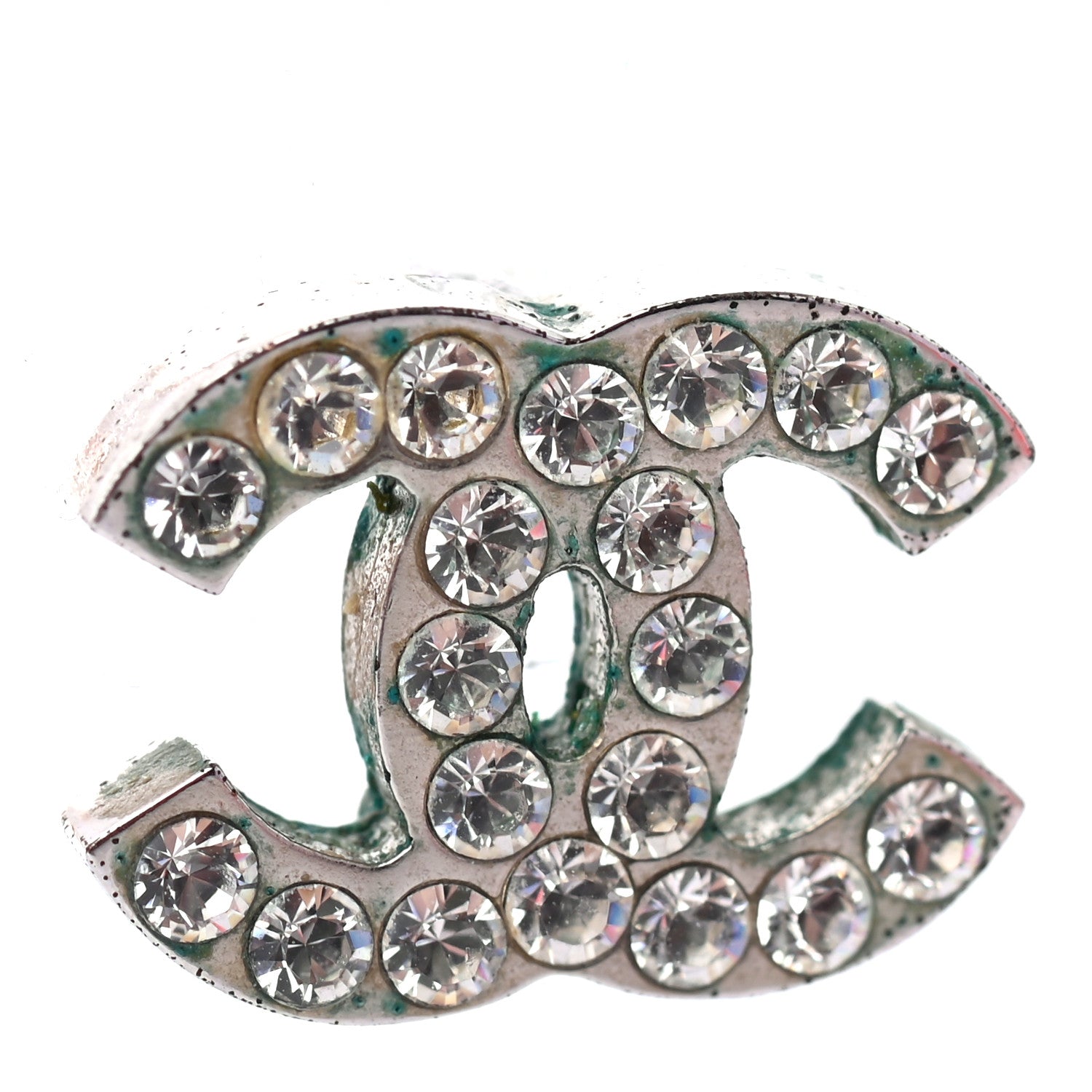 Chanel Crystal CC Earrings Silver 3 of 5