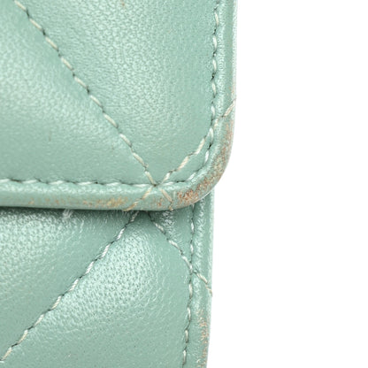 Chanel Lambskin Quilted Chanel 19 Flap Card Holder Light Green 10 of 13