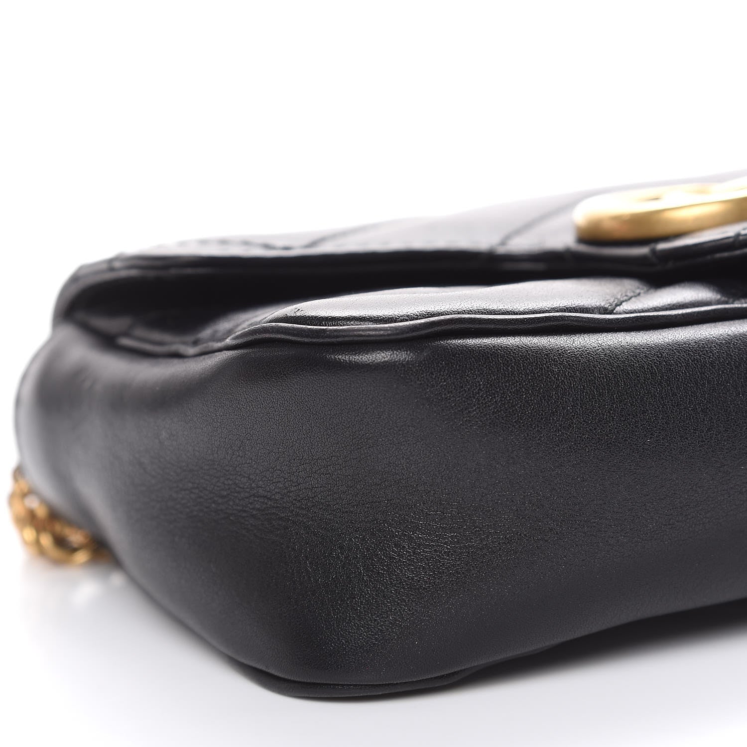 Gucci Calfskin Matelasse Super Mini GG Marmont Shoulder Bag Black 6 of 12