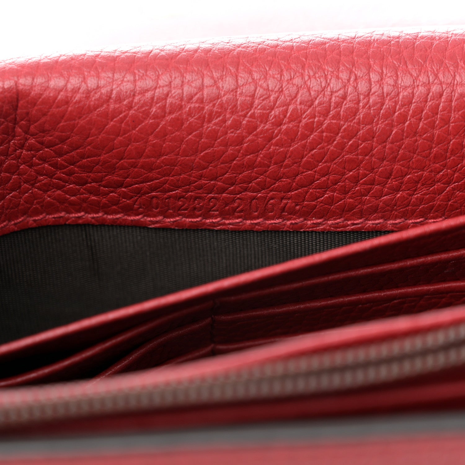 Gucci Calfskin GG Marmont Chain Wallet Vulcanic Red 7 of 14