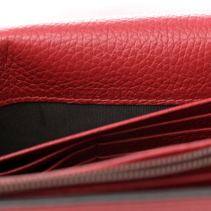 Gucci Calfskin GG Marmont Chain Wallet Vulcanic Red 7 of 14