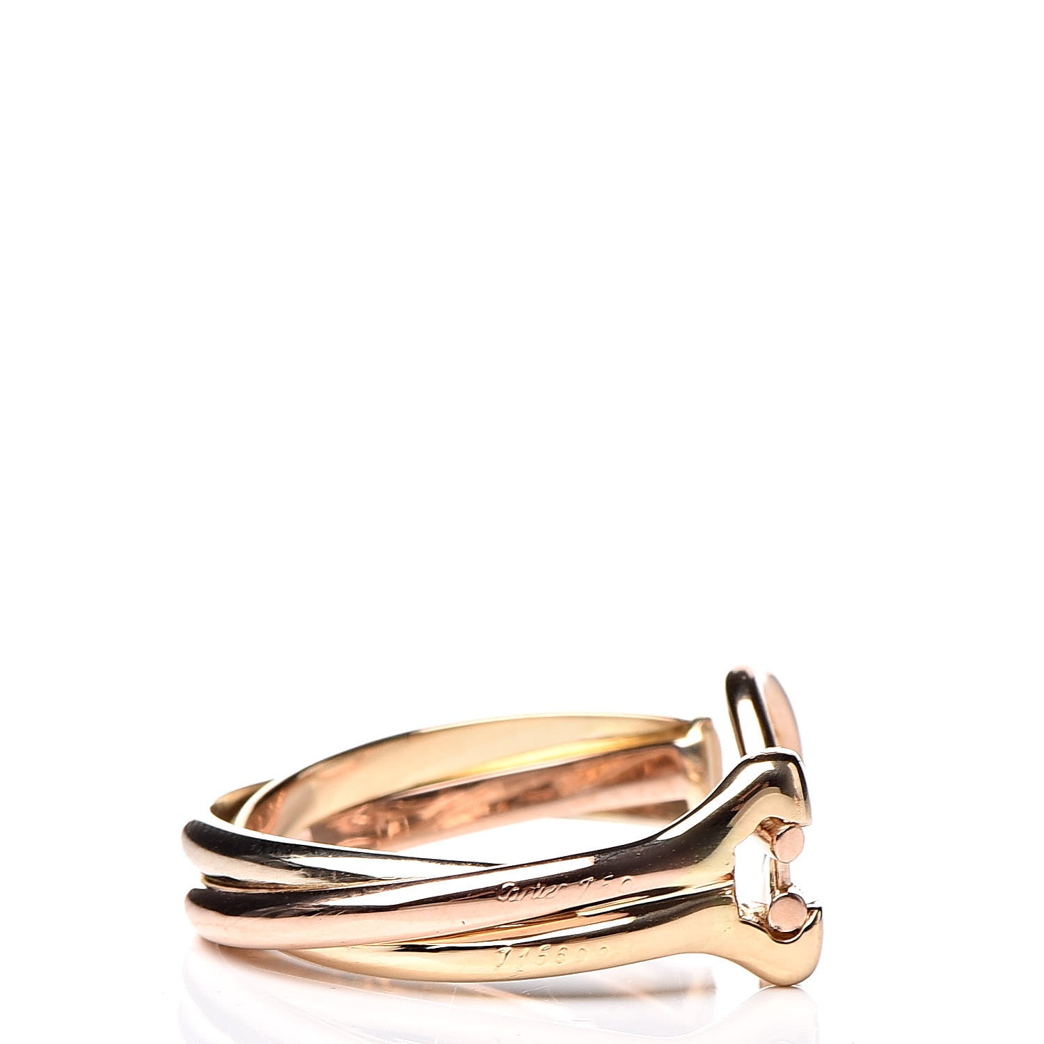Cartier 18K Pink Yellow White Gold Small Trinity Clip-On Hoop Earrings 4 of 4