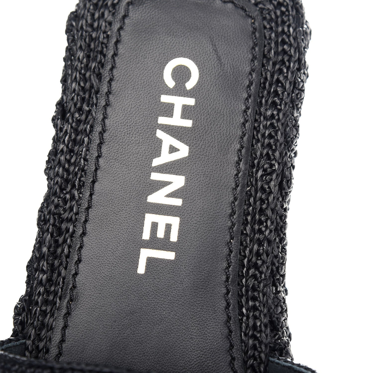 Chanel Cord Braided CC Mules 37 Black 8 of 10