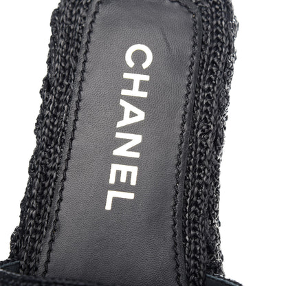 Chanel Cord Braided CC Mules 37 Black 8 of 10