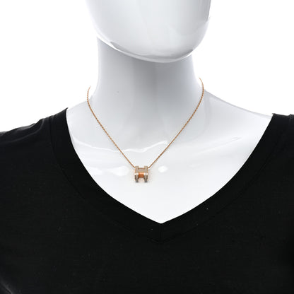 Hermes Lacquered Gold Pop H Pendant Necklace Marron Glace 2 of 5
