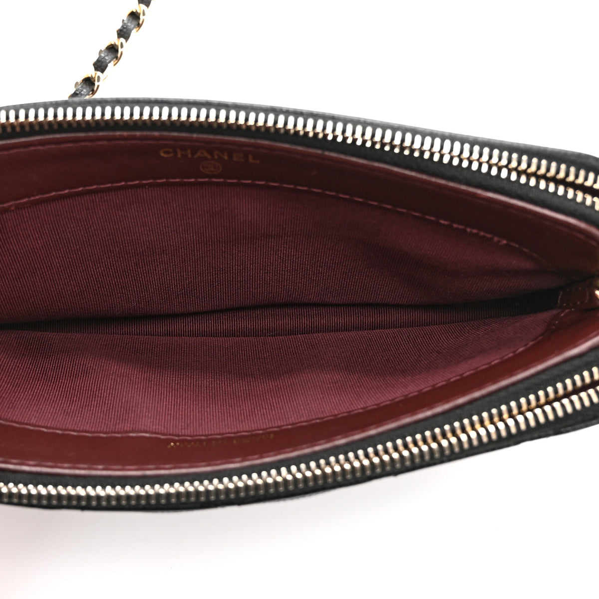 Caviar Quilted Small Clutch With Chain Black