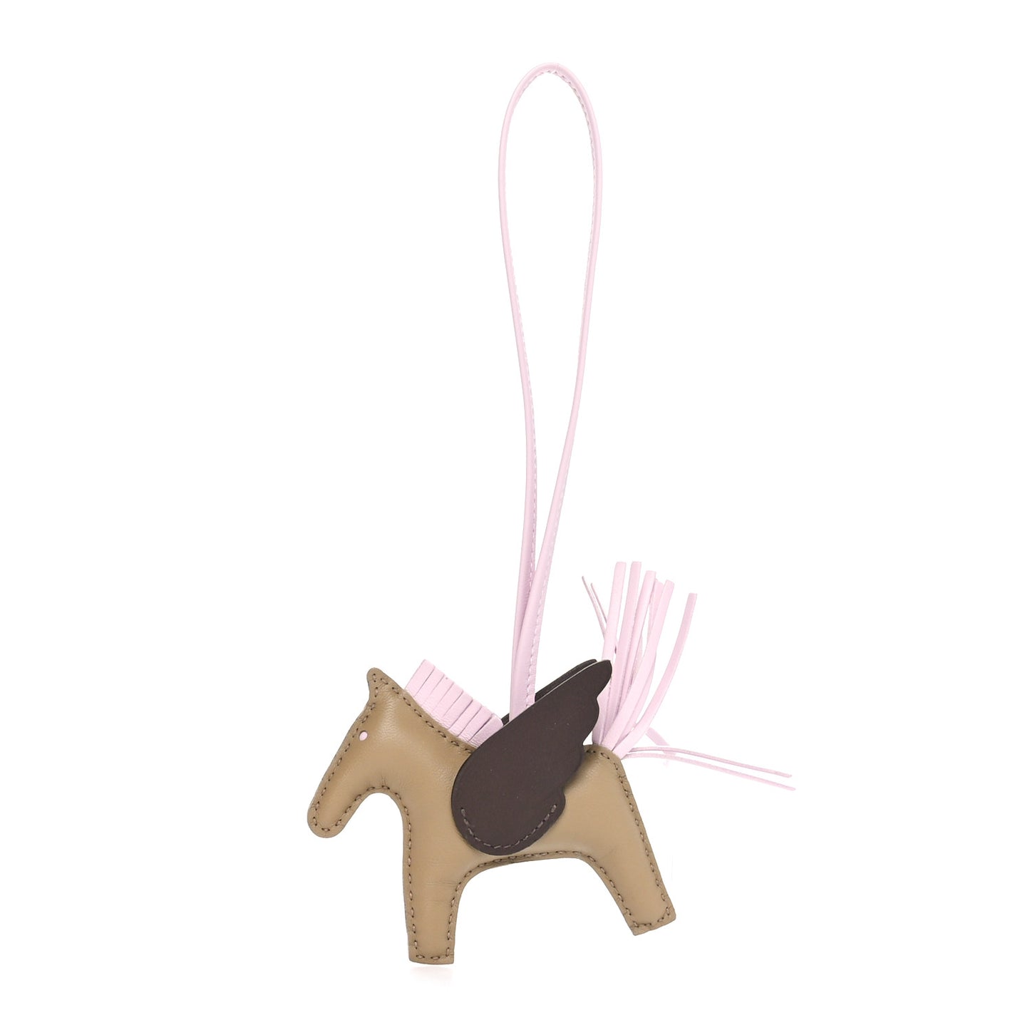 Milo Lambskin Grigri Rodeo Pegase Horse Bag Charm PM Beige Marfa Mauve Pale Moka