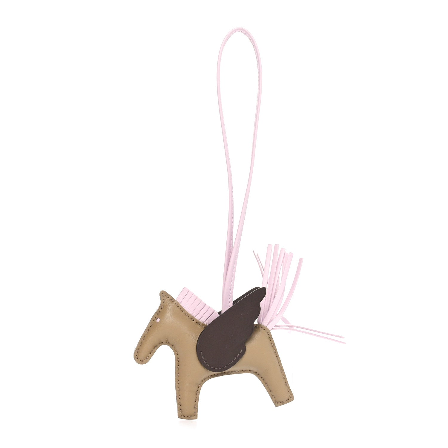 Hermes Milo Lambskin Grigri Rodeo Pegase Horse Bag Charm PM Beige Marfa Mauve Pale Moka 1 of 5