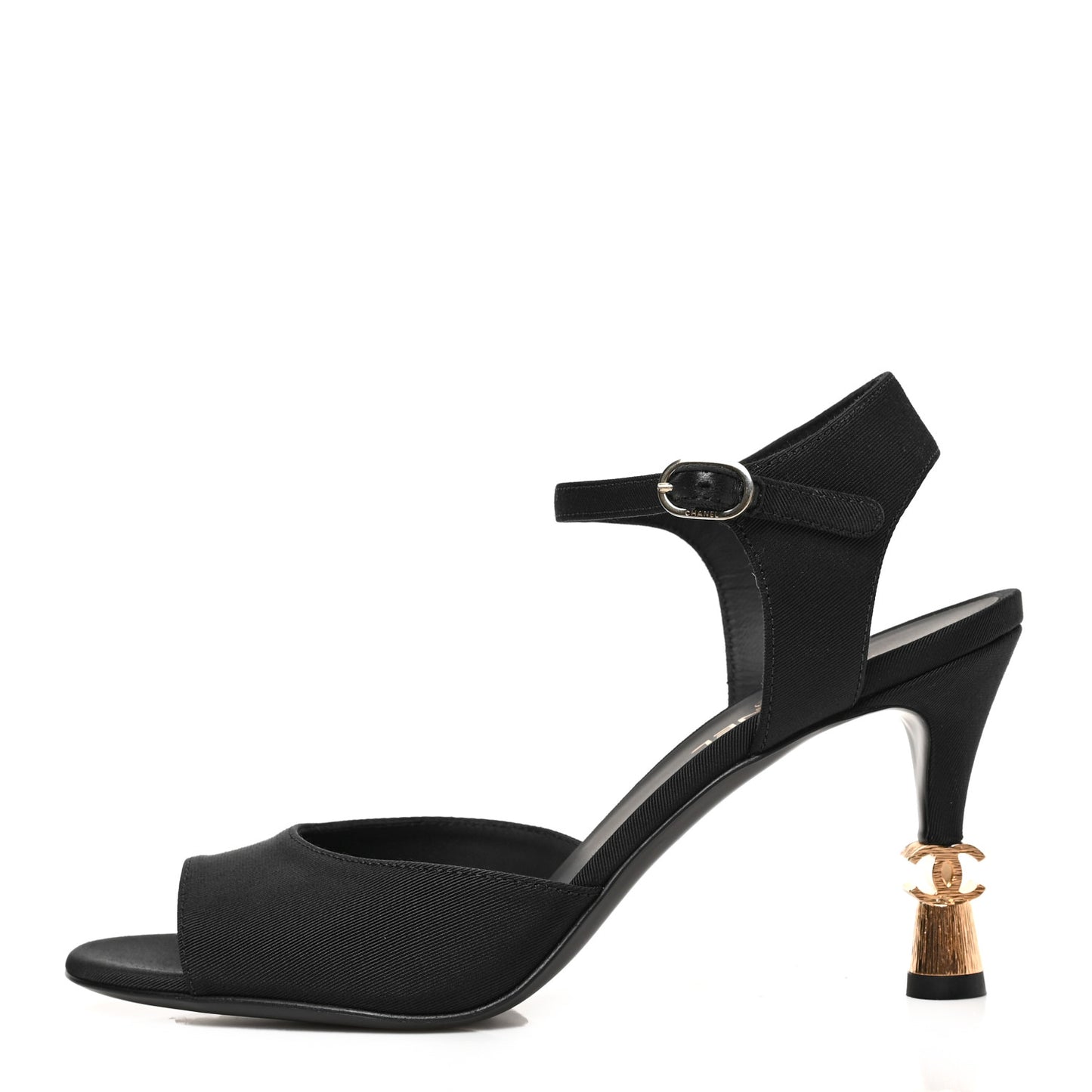 Grosgrain Metal CC Sandals 36.5 Black