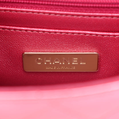 Chanel Mirror Calfskin Metallic Lambskin Quilted Hollywood Boulevard Mini Flap With Star Coin Purse Pink 8 of 13
