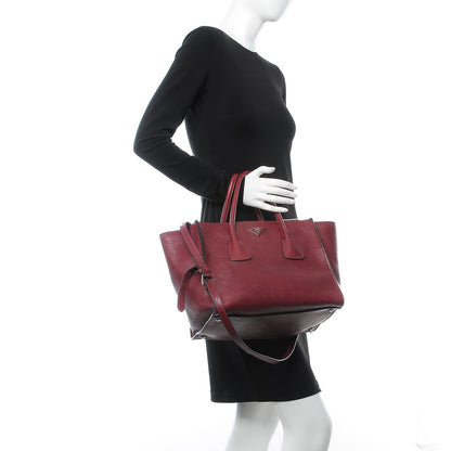 Prada Glace Calf Twin Pocket Tote Ametista 2 of 9