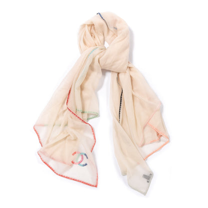 Chanel Wool CC Stole Beige Multicolor 1 of 4
