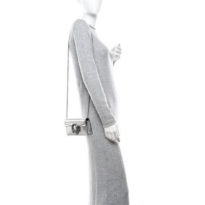 Gucci Metallic Calfskin Super Mini Dionysus Shoulder Bag Silver 3 of 10