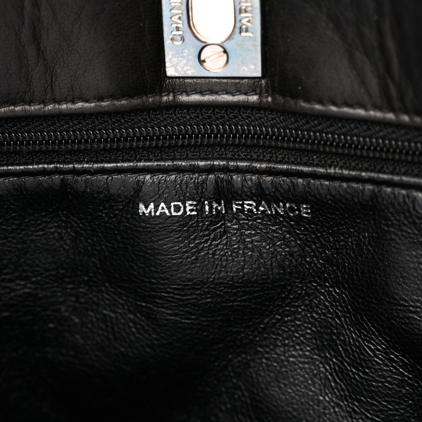 Lambskin Quilted Shopping Tote Black