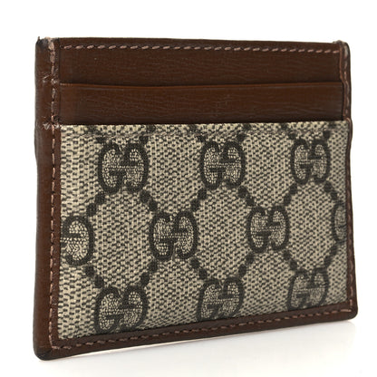 Gucci GG Supreme Monogram Azalea Calfskin Retro Interlocking G Card Holder Beige Ebony Brown Sugar 3 of 10