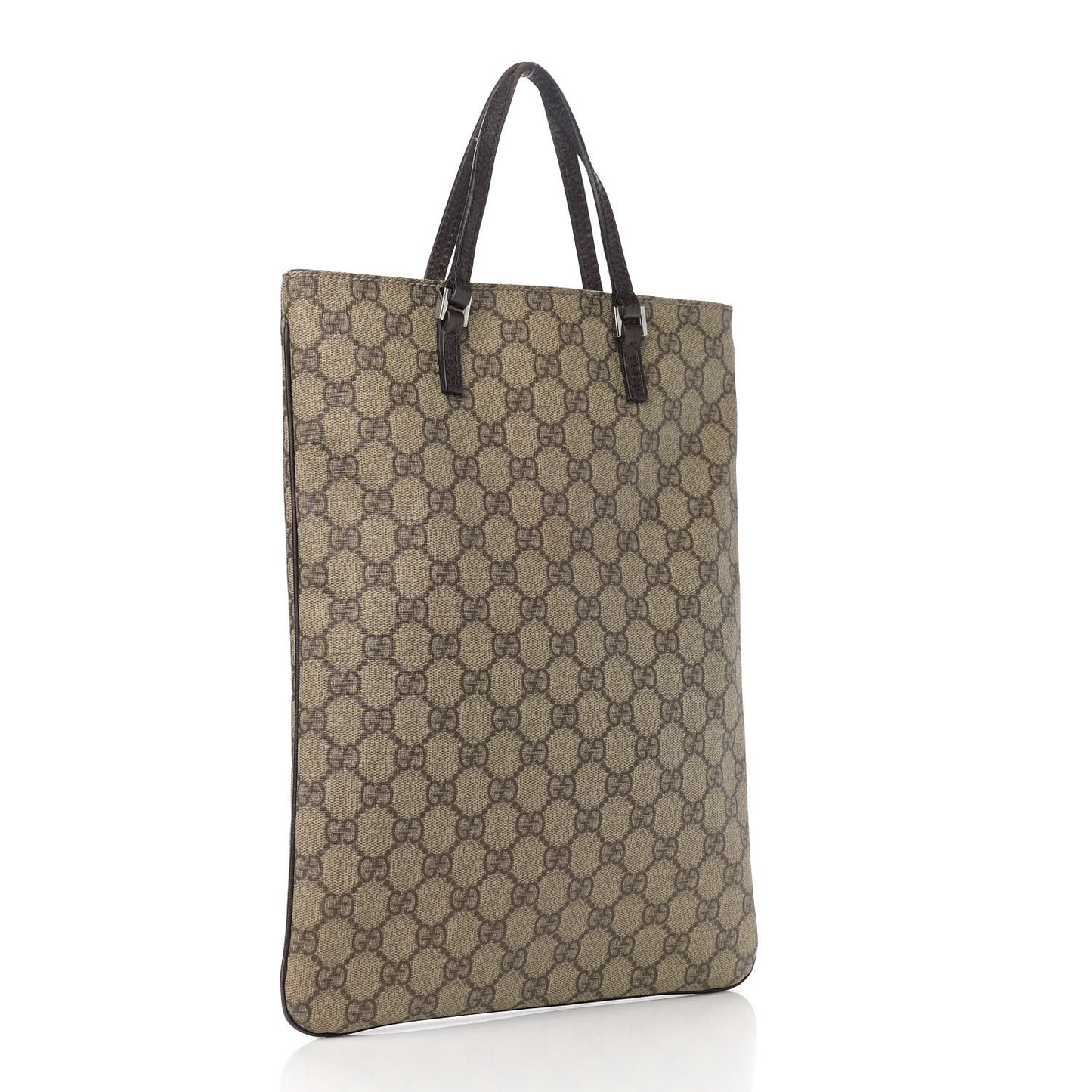 GG Plus Monogram Flat Vertical Tote Dark Brown