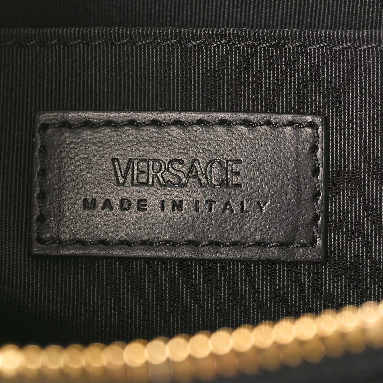 Versace Calfskin Medusa Print Zip Pouch Black 6 of 7