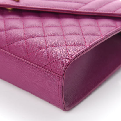 Saint Laurent Grain De Poudre Medium Tri-Quilt Monogram Satchel Purple 10 of 10