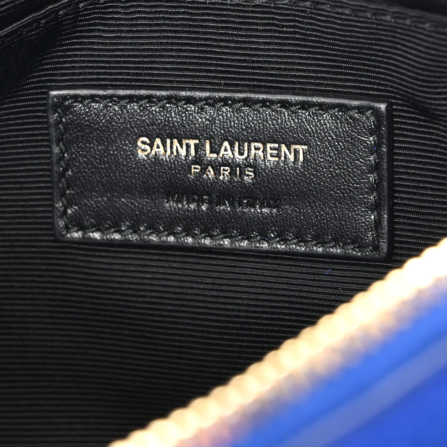 Saint Laurent Suede Calfskin Small Fringe Crossbody Bag Blue 7 of 10