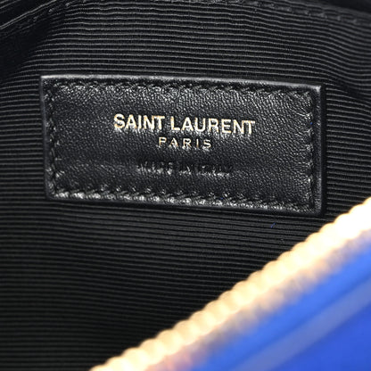 Saint Laurent Suede Calfskin Small Fringe Crossbody Bag Blue 7 of 10
