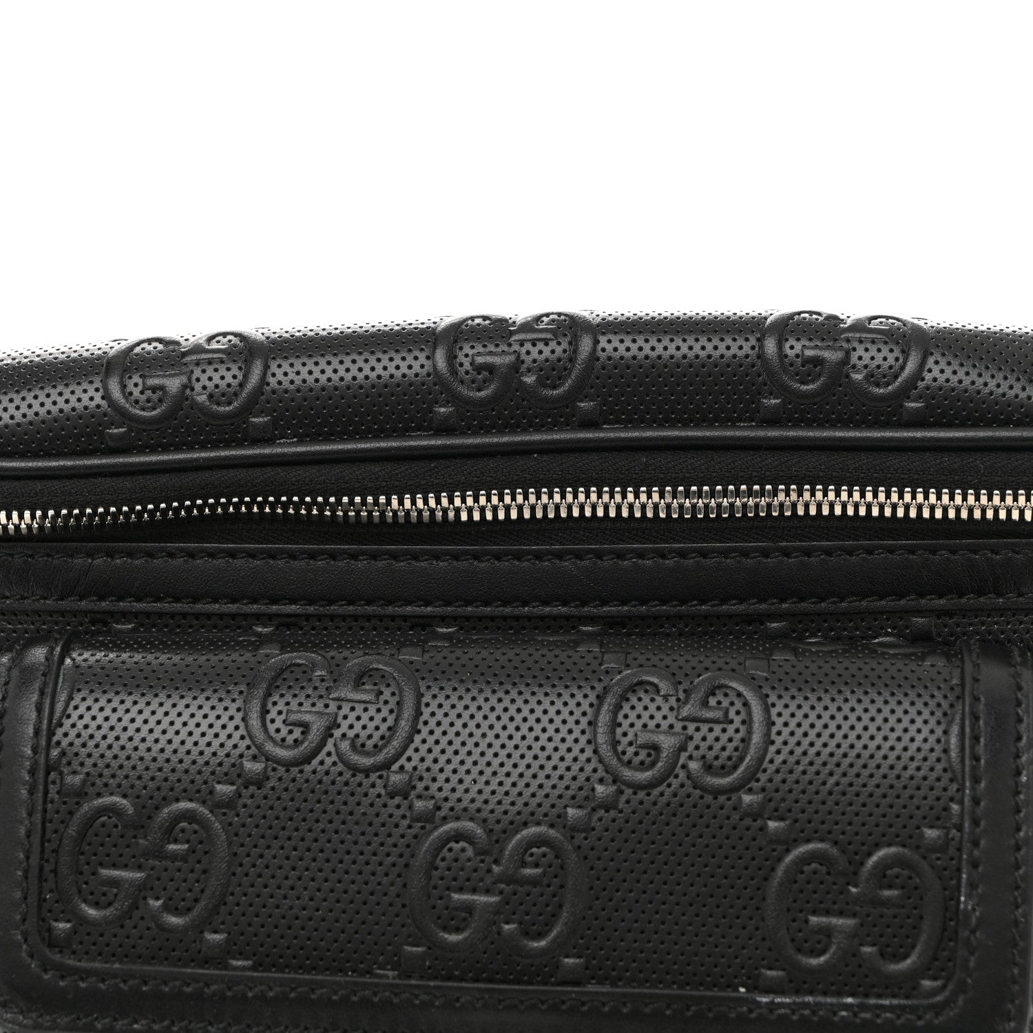 Gucci Calfskin GG Tennis Embossed Pocket Belt Bag Black 8 of 10