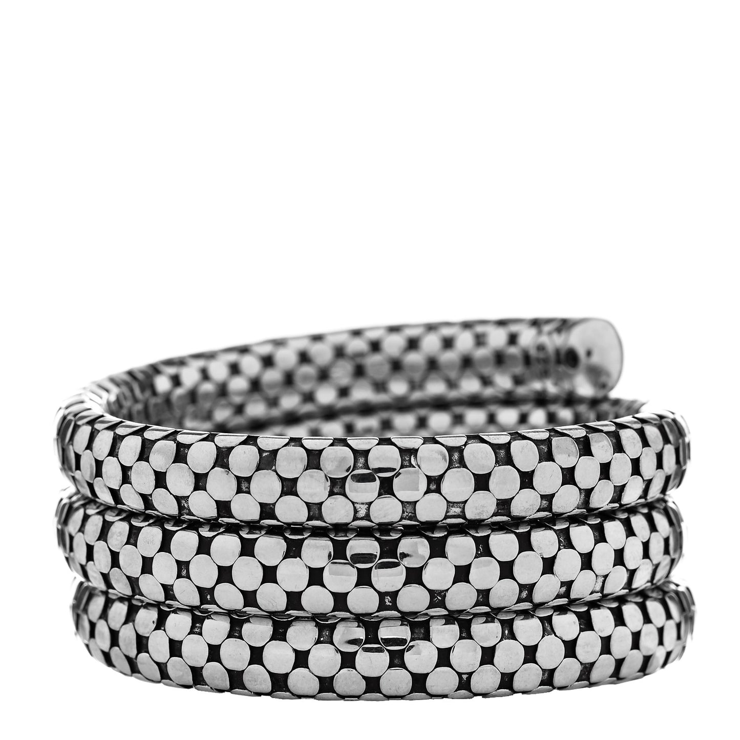 Sterling Silver Dot Triple Coil Bracelet