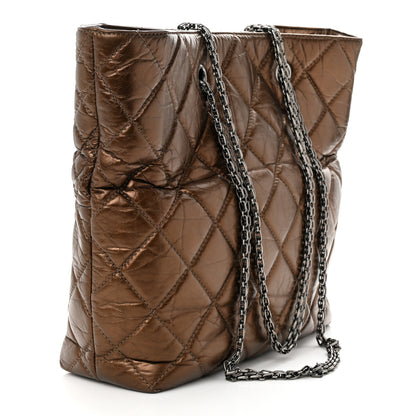 Chanel Metallic Aged Calfskin Quilted Reissue 2.55 Tote Bronze 3 of 10