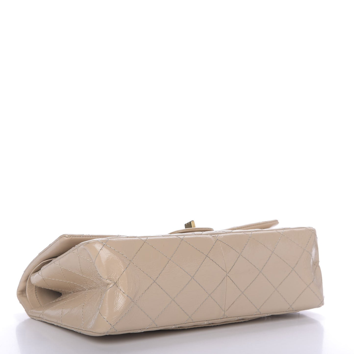 Distressed Patent Quilted 2.55 Reissue 226 Flap Beige