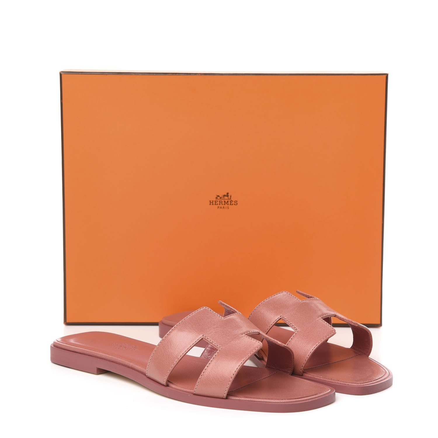 Hermes Chevre Oran Sandals 37.5 Rouge Blush 9 of 9
