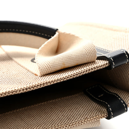 Chloe Linen Calfskin Small Woody Ribbon Tote White Black 14 of 14