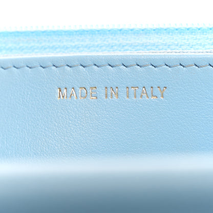 Chanel Caviar Quilted Crystal CC Wallet On Chain WOC Light Blue 7 of 13