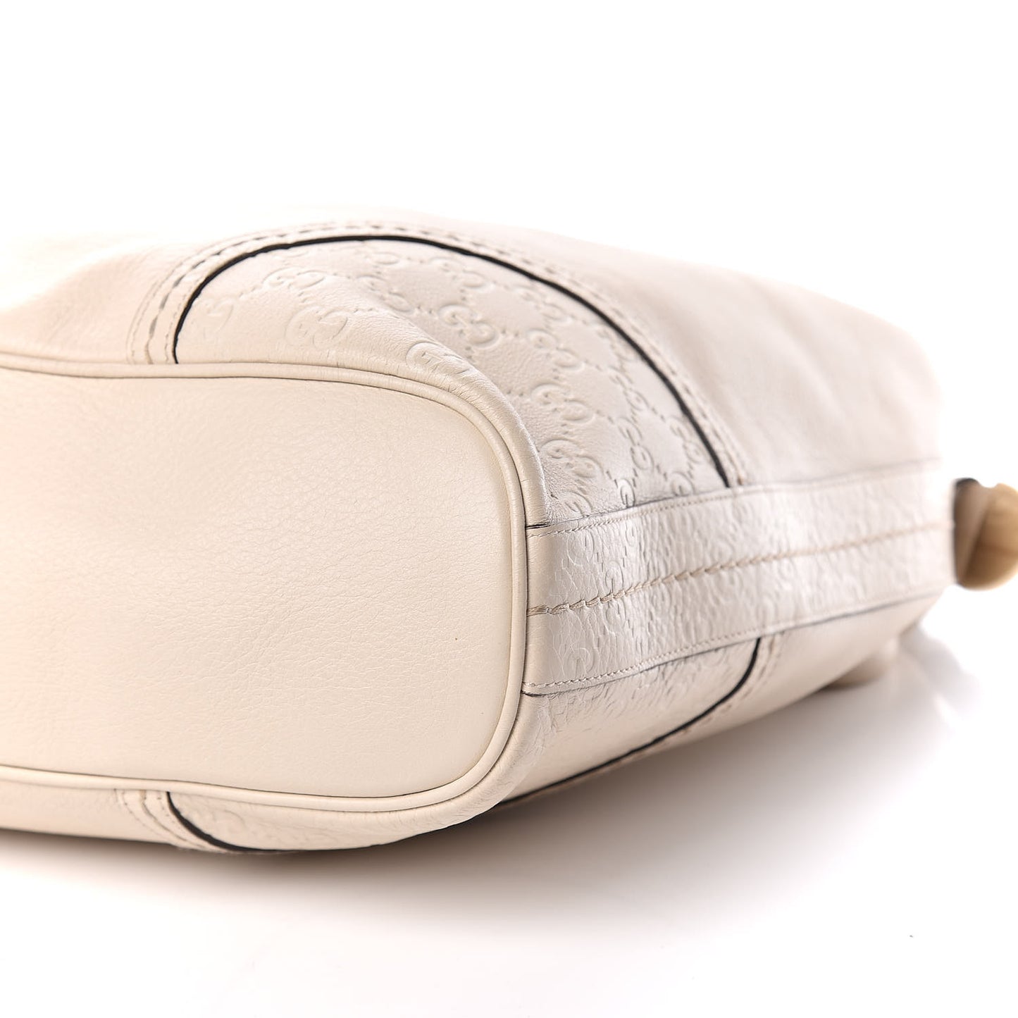 Calfskin Guccissima Trim Large Signoria Hobo Ivory
