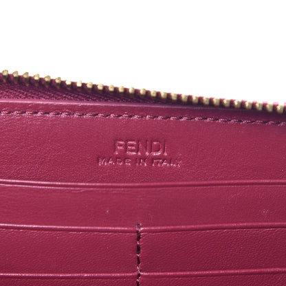 Fendi Pequin Striped Zip Around Wallet Tobacco Lampone 6 of 8