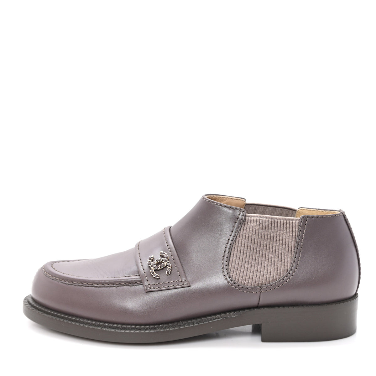 Chanel Calfskin Elastic Short Boots 39.5 Beige 1 of 9