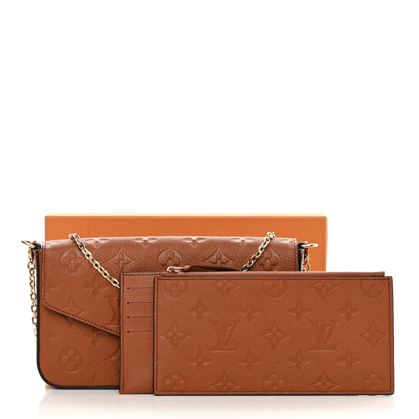Empreinte Pochette Felicie Chain Wallet Cognac