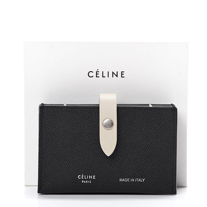 Celine Grained Shiny Calfskin Accordion Card Holder Black Chalk 8 of 8