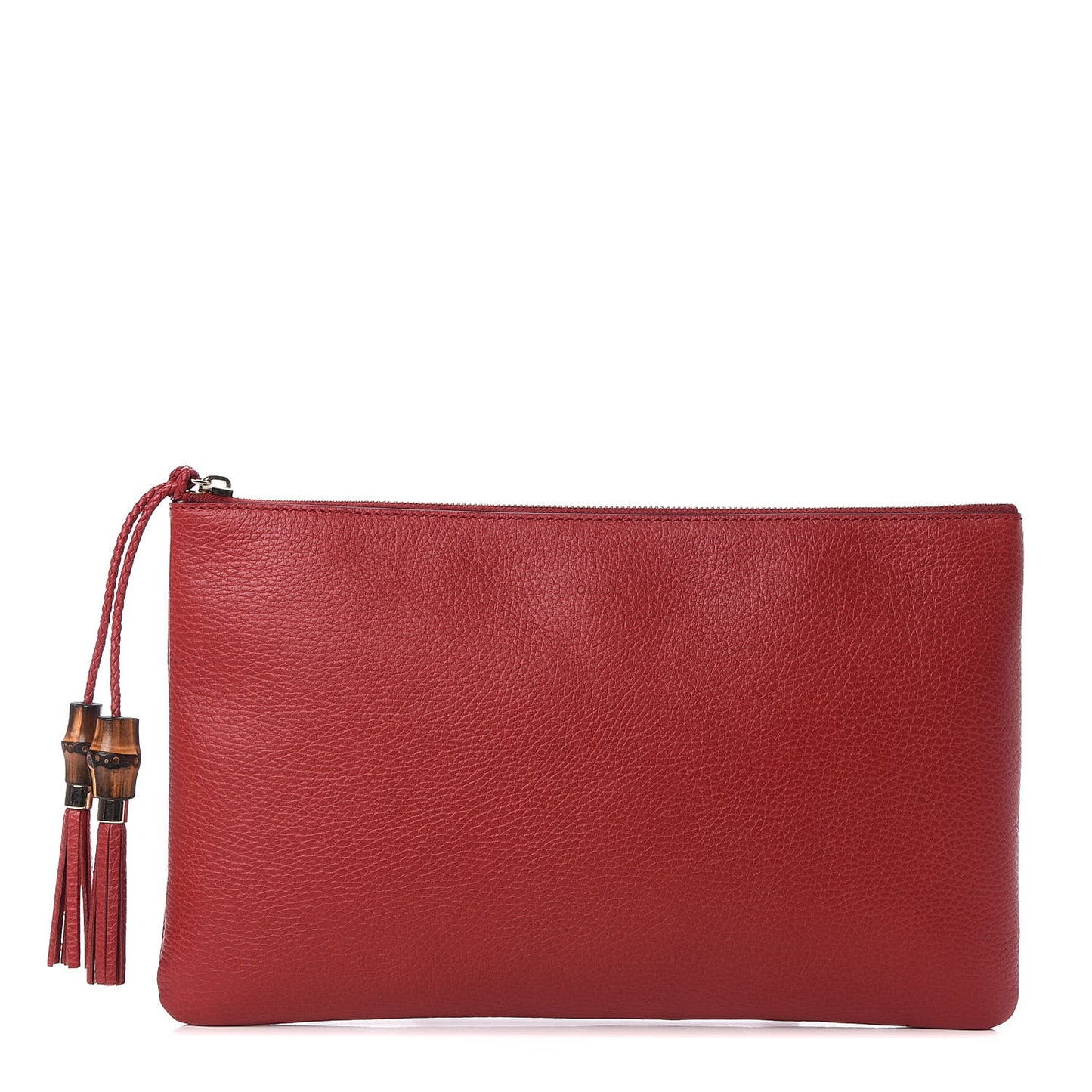 Calfskin Large Bamboo Clutch Red
