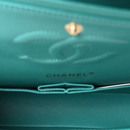 Chanel Caviar Quilted Medium Double Flap Turquoise 5 of 10